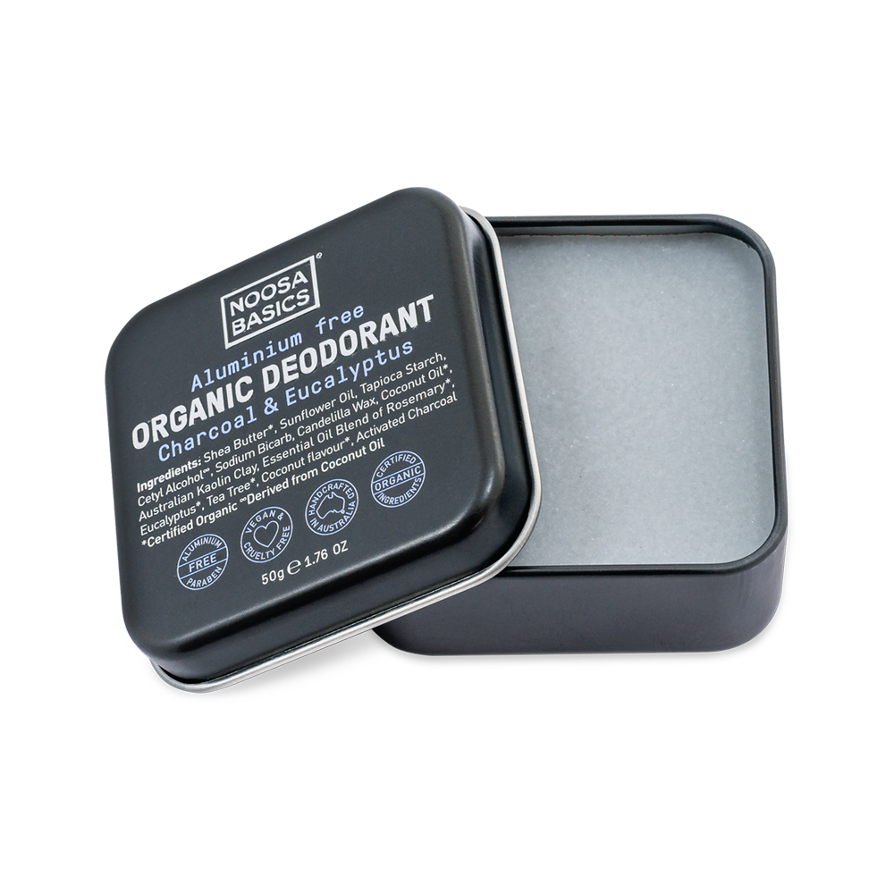 Organic Deodorant Cream with Activated Charcoal Noosa Basics